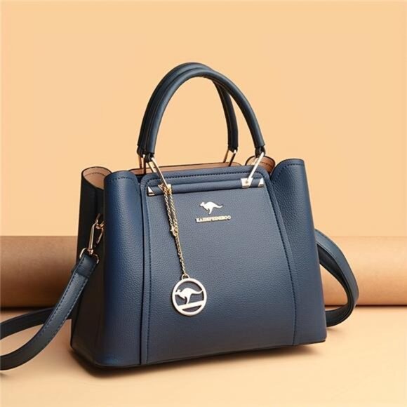 Women's Stylish Handbag with Golden-Tone Hardware & Detachable Shoulder bag - Picture 8 of 9